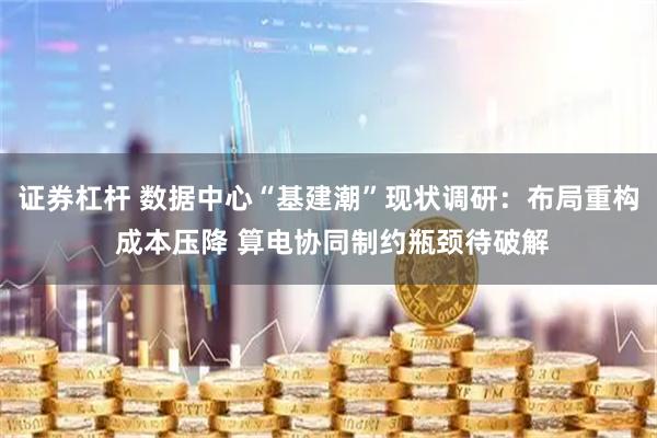 证券杠杆 数据中心“基建潮”现状调研：布局重构 成本压降 算电协同制约瓶颈待破解
